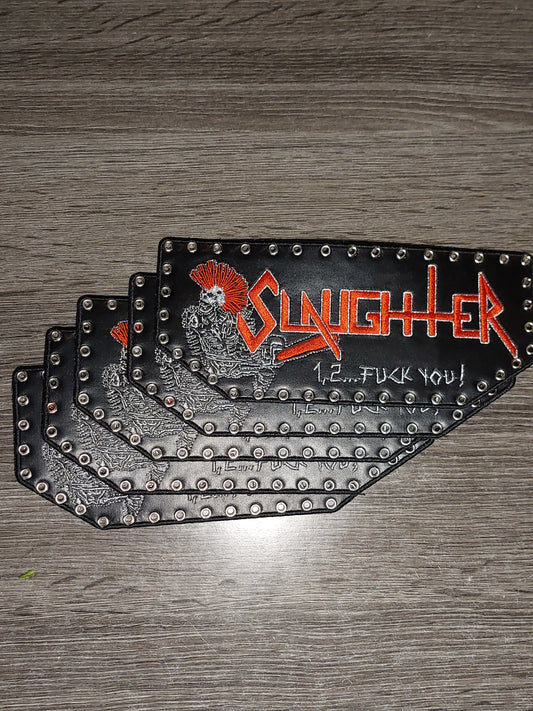 Slaughter - 1,2....Fuck you backpatch rocker leather