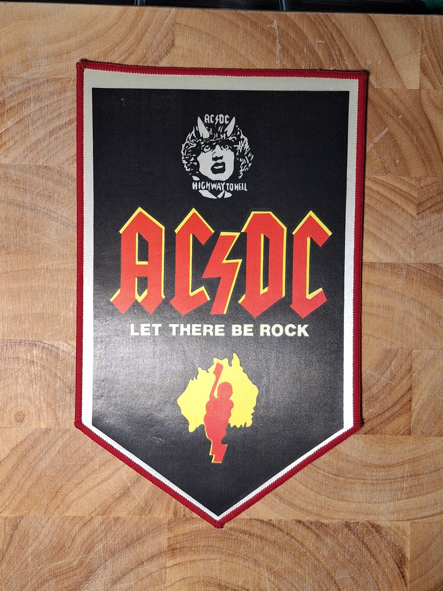 Acdc let there be rock silkscreen pendant