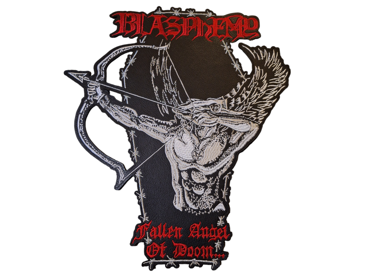 Blapshemy coffin leather backpatch